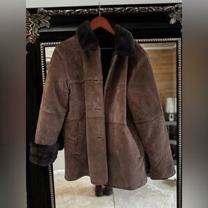 Woman / Mens rich chocolate Brown Shearling Jacket